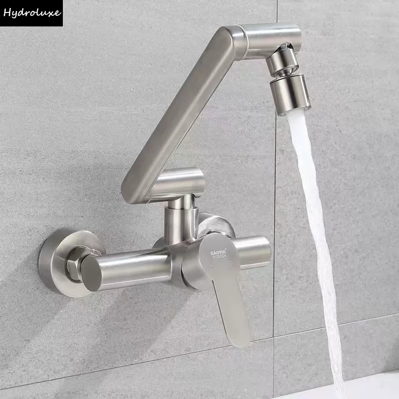 Commercial Kitchen Faucets - Stainless Steel Wall Mounted Kitchen Faucet