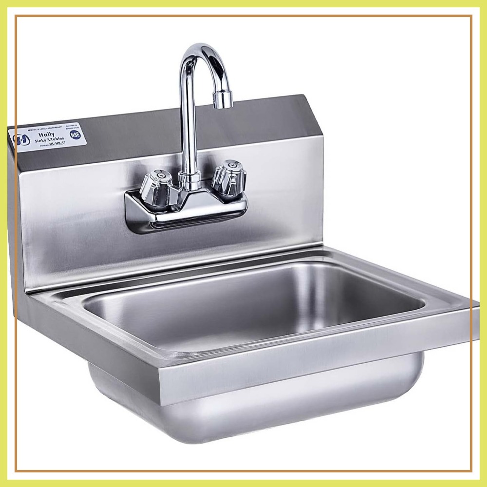 Commercial Kitchen Faucets - Commercial Wall Mount Hand Basin, 17x15
