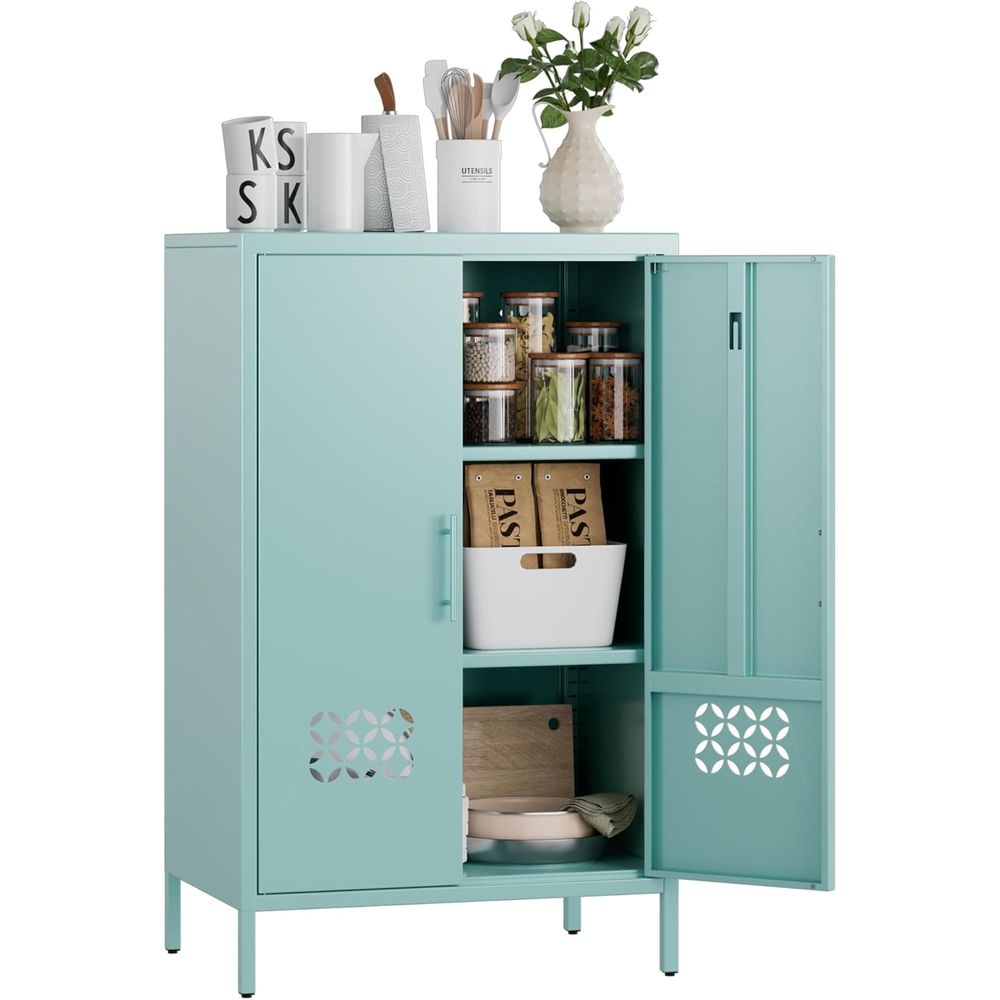Commercial Kitchen Needs - Adjustable Shelf Metal Storage Cabinet, 2-Door