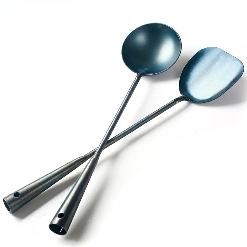Commercial Kitchen Setup - Traditional Iron Wok Spatula Spoon Kitchen