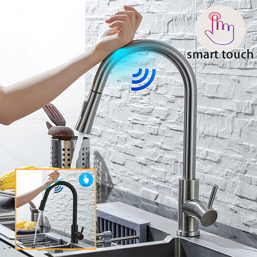 Commercial Kitchen Faucets - DQOK Kitchen Faucet Pull Out Brushed