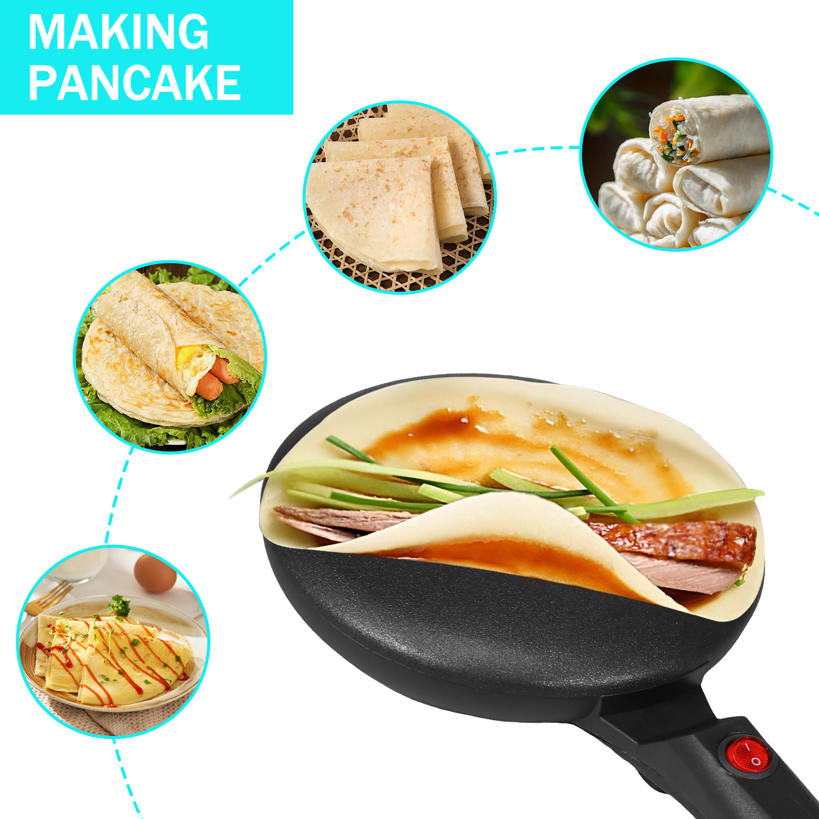 Electric Handheld Pancake Make - Crepe Maker Griddle recension och pris