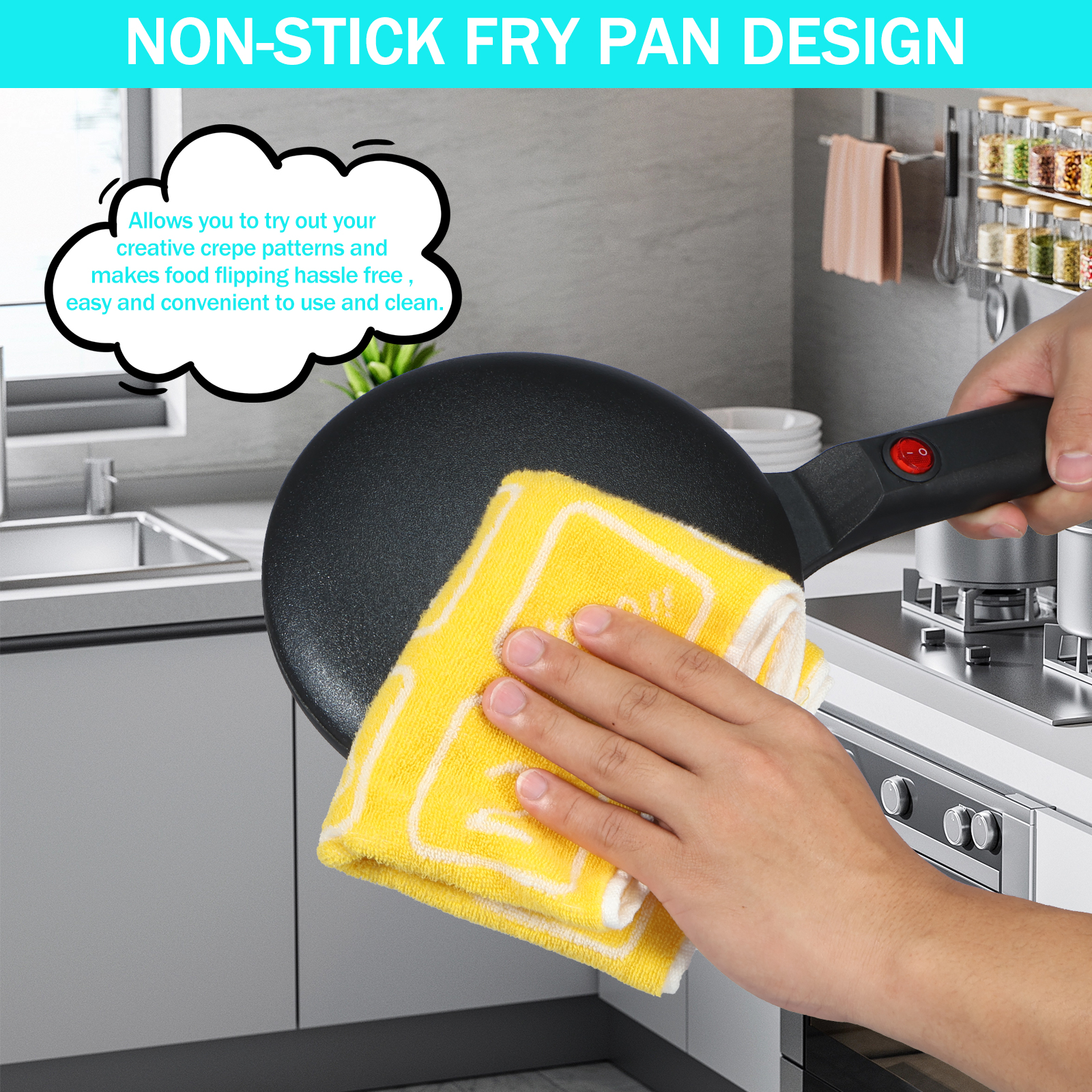 Electric Handheld Pancake Make - Crepe Maker Griddle recension och pris