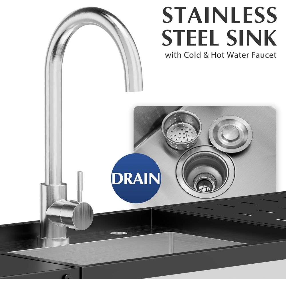55 Stainless Steel Single Bowl - Commercial Kitchen Faucets recension och pris