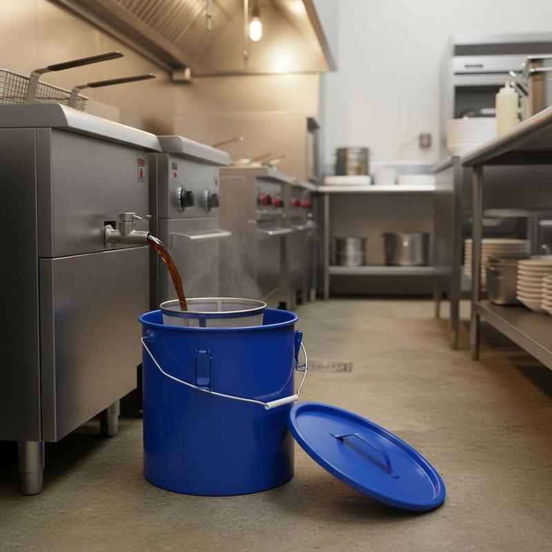 Carbon Steel Oil Storage Pail  - Commercial Kitchen Oil Disposal recension och pris