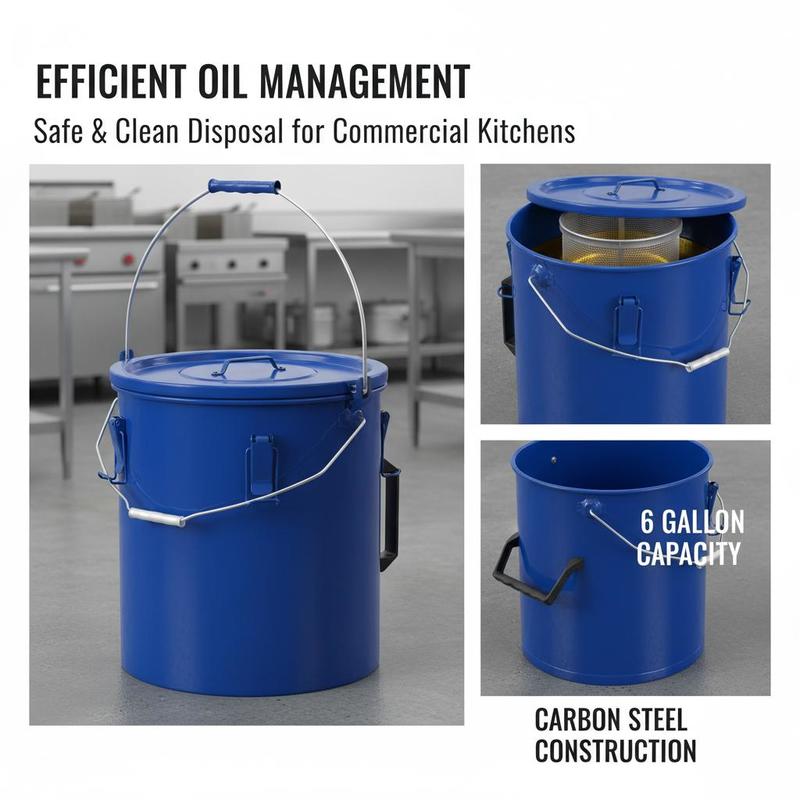 Carbon Steel Oil Storage Pail  - Commercial Kitchen Oil Disposal recension och pris