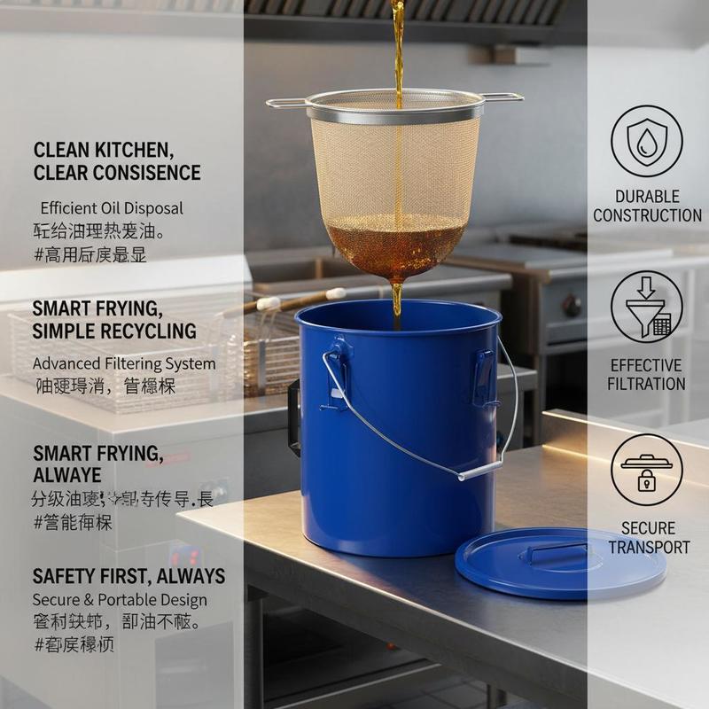 Carbon Steel Oil Storage Pail  - Commercial Kitchen Oil Disposal recension och pris