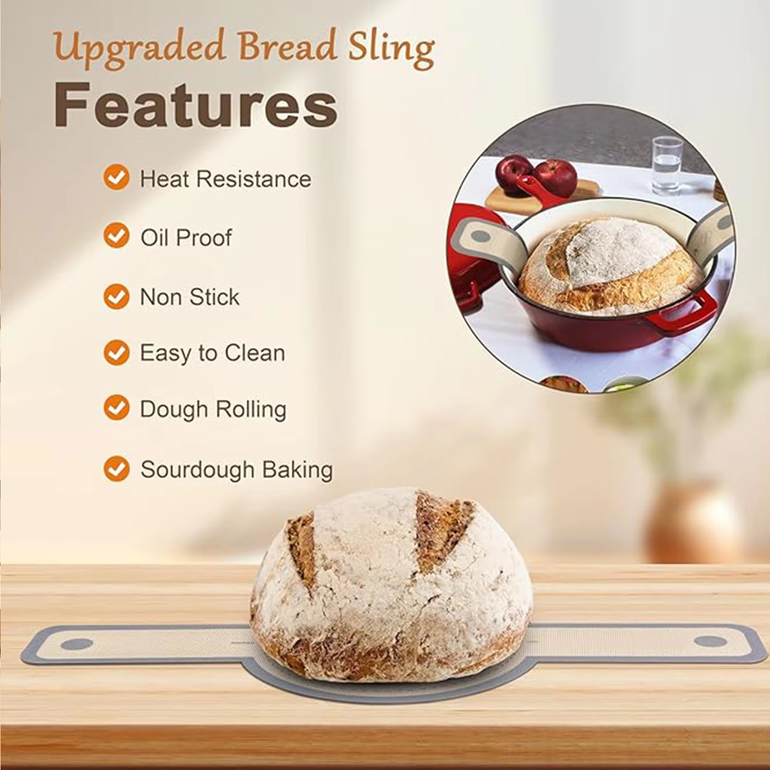 Silicone Bread Sling for Dutch - Crepe Maker Griddle recension och pris