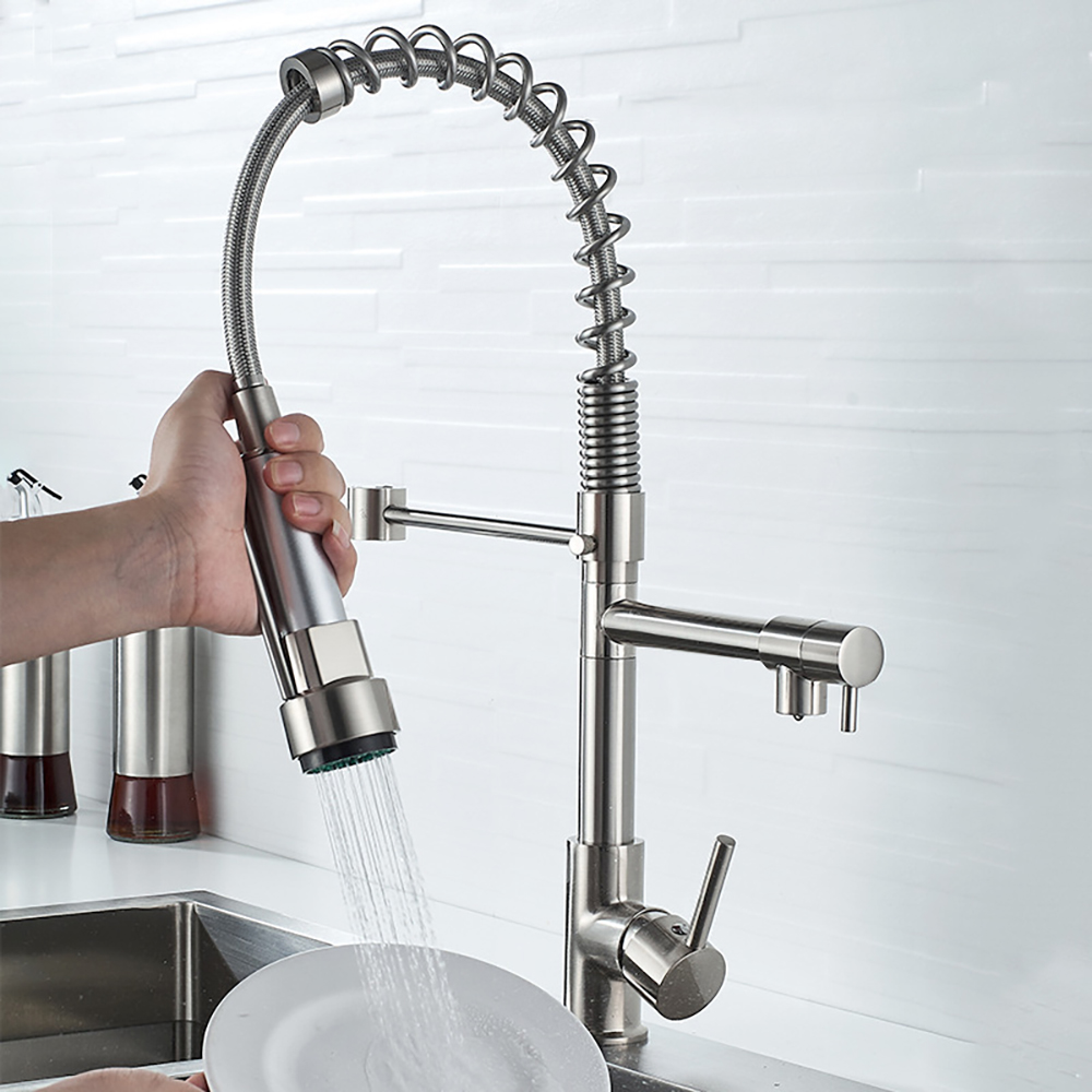 DQOK Black Brushed Spring Pull - Commercial Kitchen Faucets recension och pris