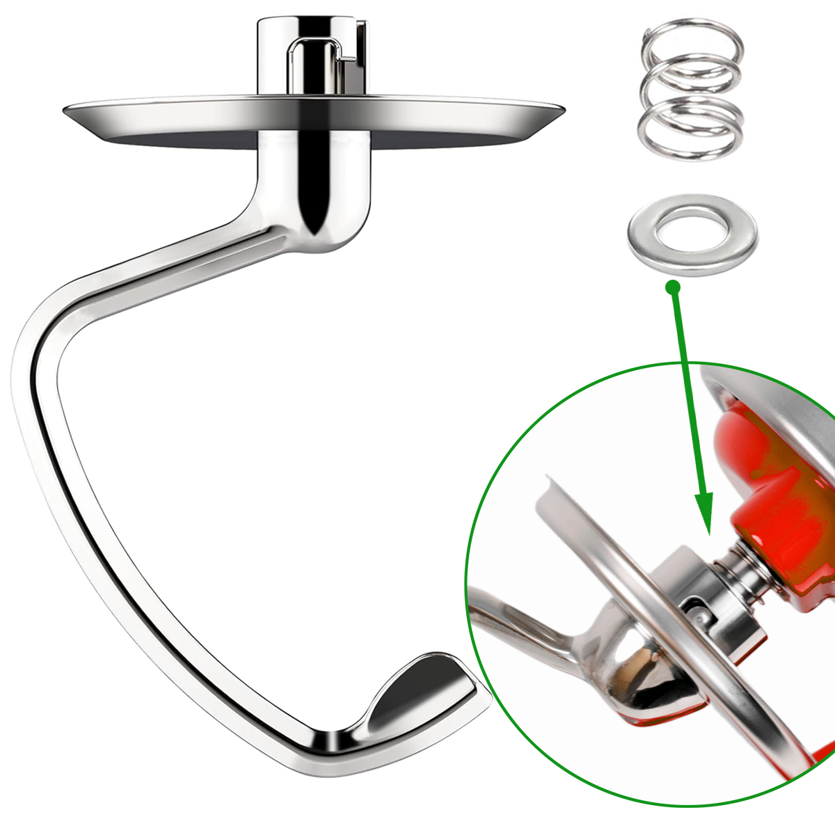 Stainless Steel Dough Hook Wit - Commercial Kitchen Juicer recension och pris