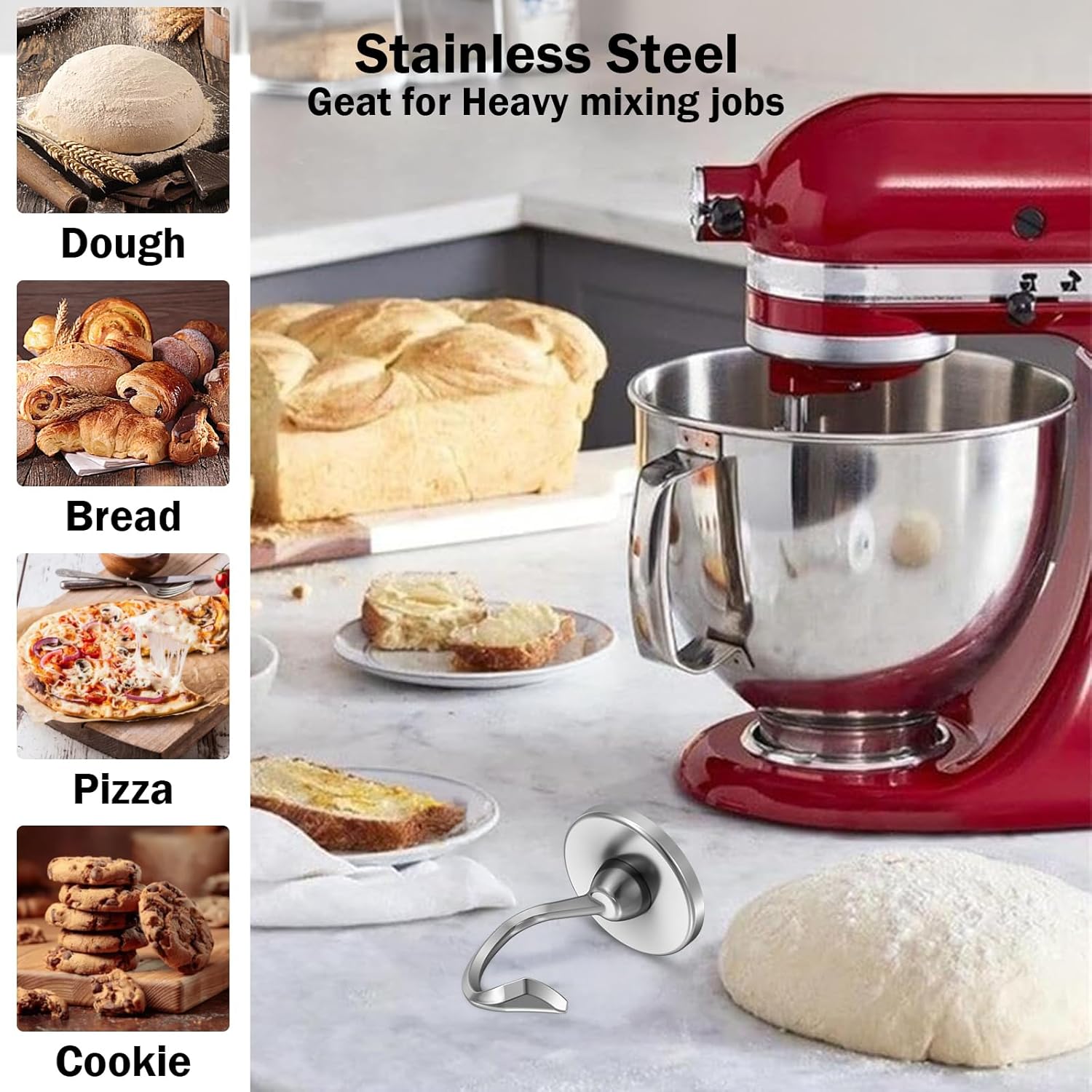 Stainless Steel Dough Hook Wit - Commercial Kitchen Juicer recension och pris