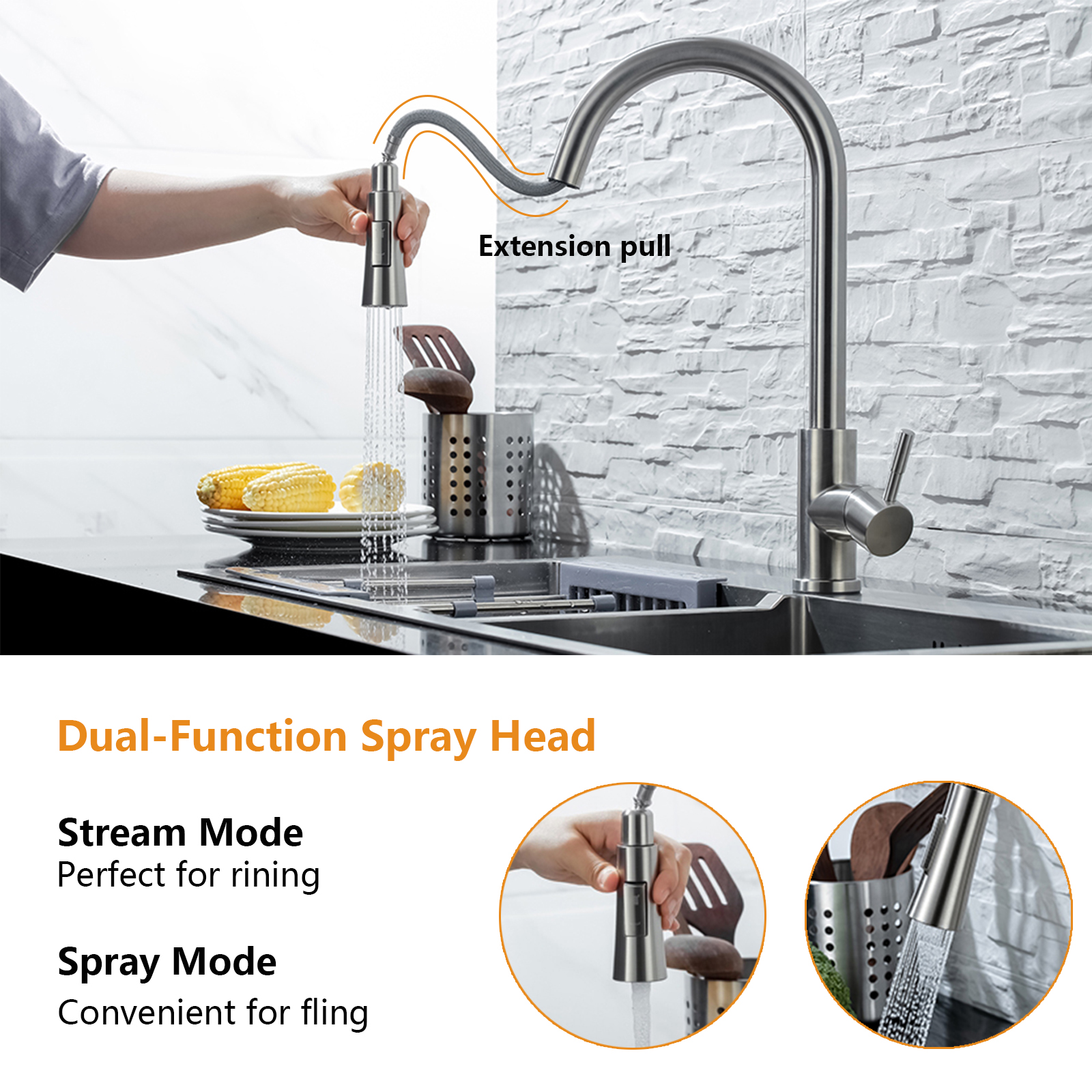 DQOK Kitchen Faucet Pull Out   - Commercial Kitchen Faucets recension och pris