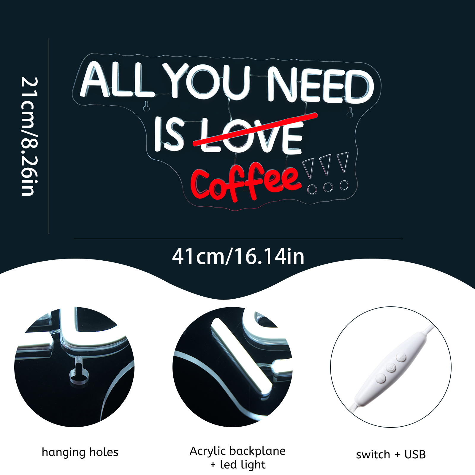 All You Need Is Coffee Neon Si - Commercial Kitchen Needs recension och pris